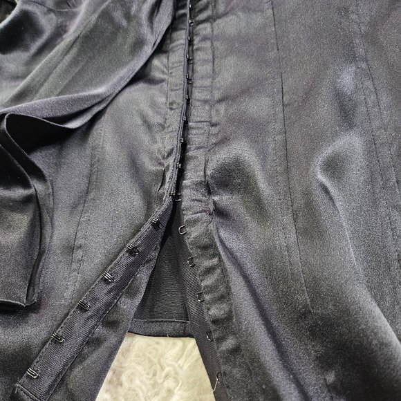 Marciano Women's Black Silk Blend V-Neck Hook Up Tie Shirt Size XS - Picture 9 of 9